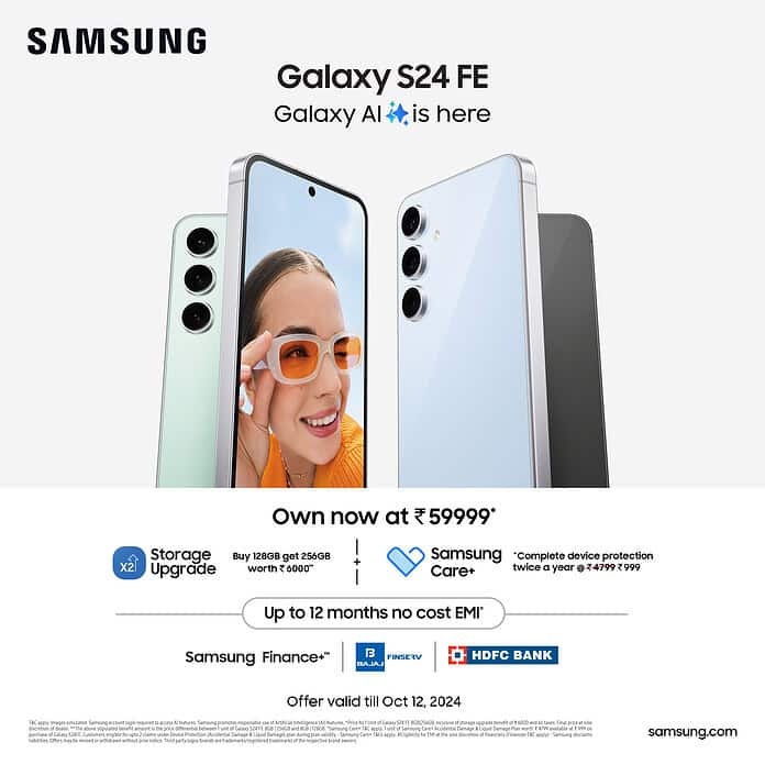 galaxy s24 fe india Samsung Launches Galaxy S24 FE in India: A Powerhouse Smartphone Packed with AI Innovations