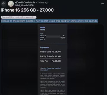 image 17 77 Reddit User Claims to Buy iPhone 16 for ₹27,000, Thanks to Credit Card Reward Points