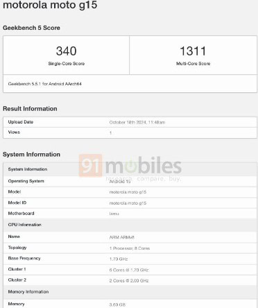 image 25 114 Moto G15 Spotted on Geekbench: Budget Successor to the G14 Set to Launch