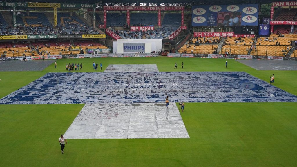 image 25 72 Bengaluru Weather Halts Day 5 of India vs New Zealand Test: Rain Threatens Play as New Zealand Eyes Victory