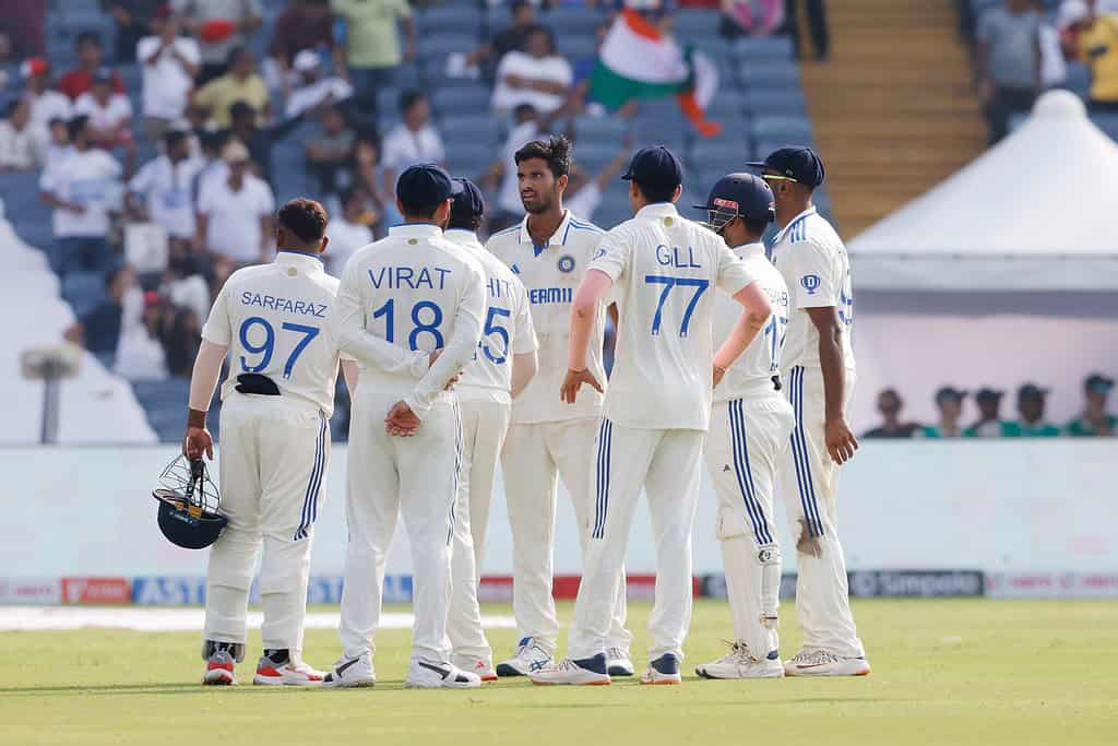 image 329 4 India vs New Zealand 2nd Test Day 2: New Zealand Tightens Grip as Santner and Latham Shine in Pune