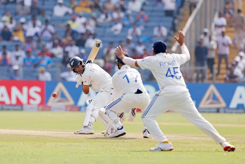 image 330 India vs New Zealand 2nd Test Day 2: New Zealand Tightens Grip as Santner and Latham Shine in Pune