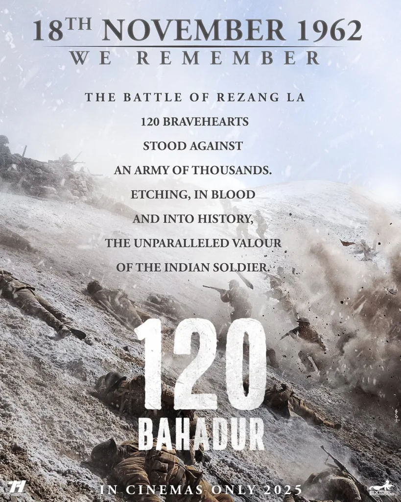 120 BAHADUR MAKERS PAY HOMAGE TO SOLDIERS Farhan Akhtar Unveils Intense Look in 120 Bahadur: A Tribute to Rezang La Heroes