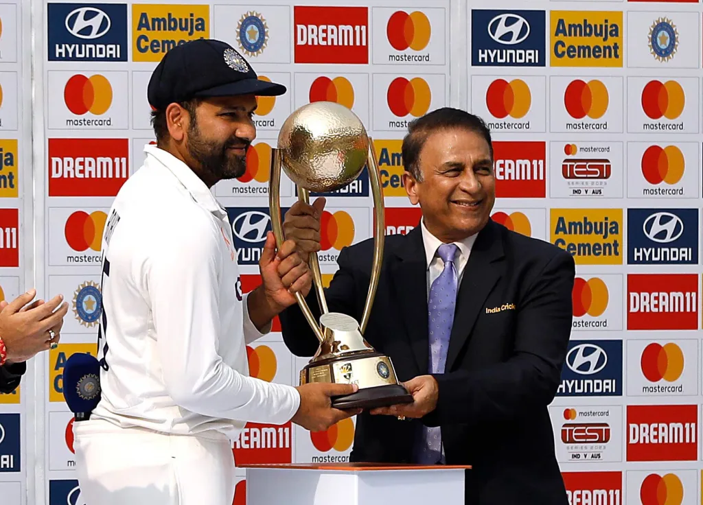 Captain Rohit Sharma with Sunil Gavaskar The Border-Gavaskar Trophy: Everything You Need to Know About This Historic Rivalry Between India and Australia