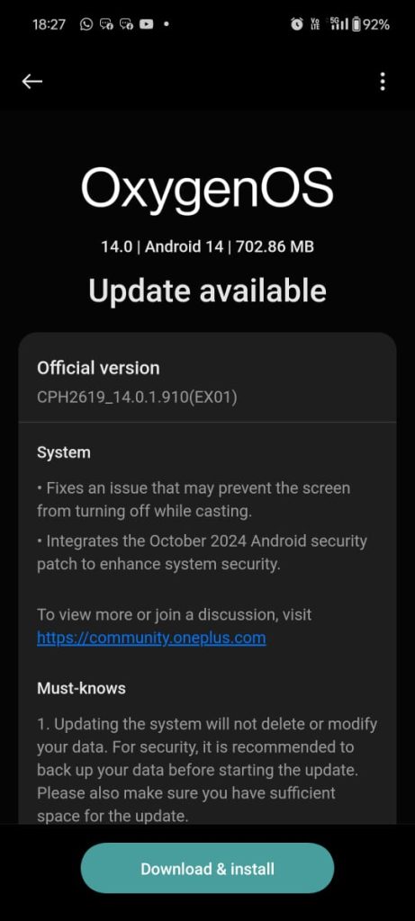 OnePlus 12 Receives OxygenOS 15 Stable Update in India