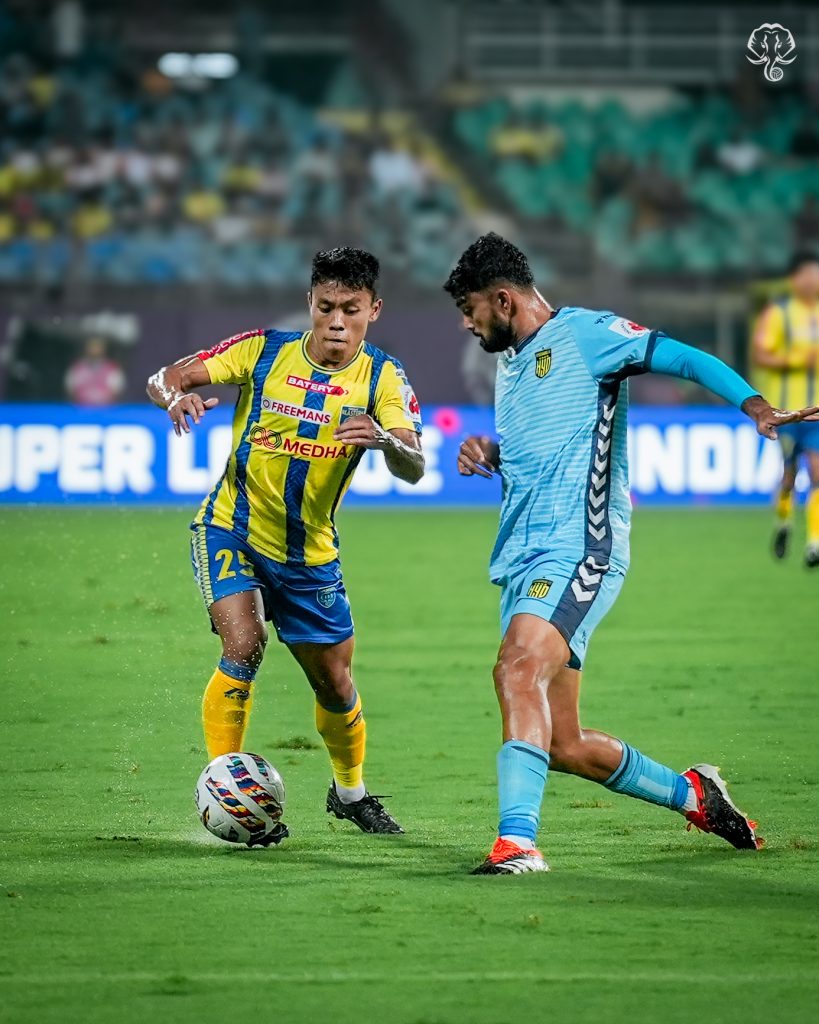 Korou Singh in action against Hyderabad FC Who is Korou Singh? Kerala Blasters' and ISL's Youngest Assist Provider and Rising Star