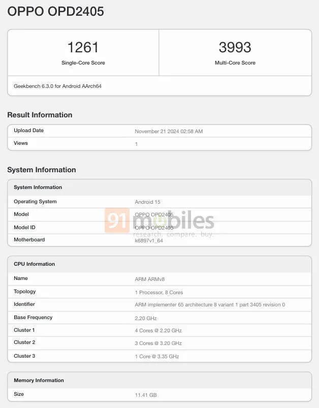 Oppo Pad 1 1 OPPO Pad 3 Spotted on Geekbench Ahead of Upcoming Launch