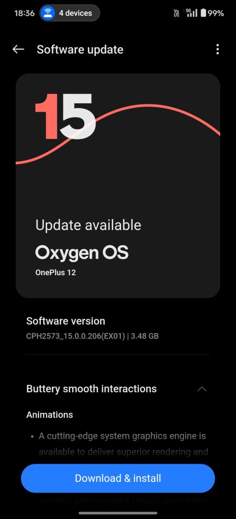 OnePlus 12 Receives OxygenOS 15 Stable Update in India