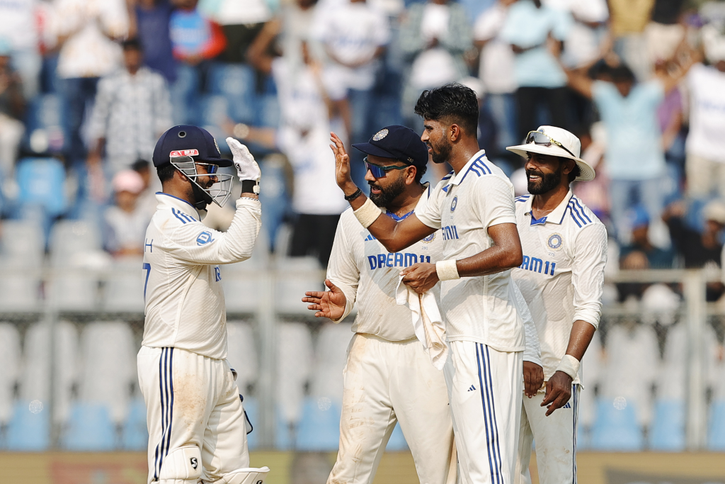 image 114 India vs New Zealand 3rd Test Day 1: Mitchell Shines, Jadeja's Fifer, and India's Stuttering Response