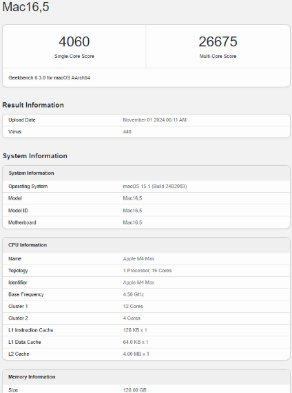 image 191 M4 Max Claims Top Spot in Geekbench 6 Single-Core Performance