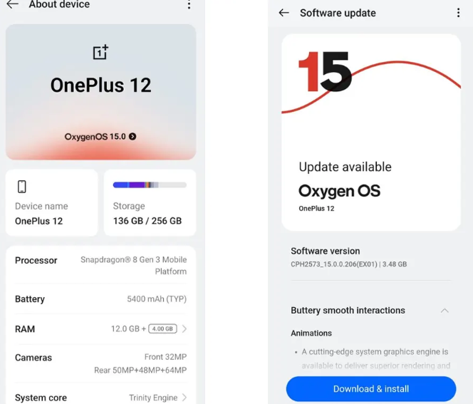 image 575 OnePlus Rolls Out OxygenOS 15 for the OnePlus 12