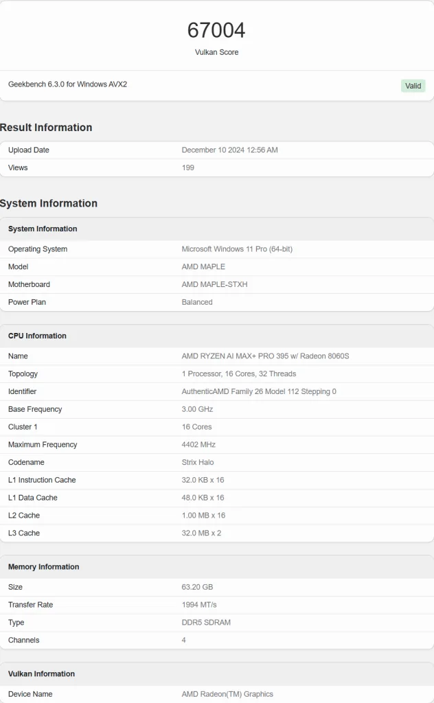 AMD 1 1 AMD Ryzen AI MAX+ PRO 395 ‘Strix Halo’ APU Spotted on Geekbench