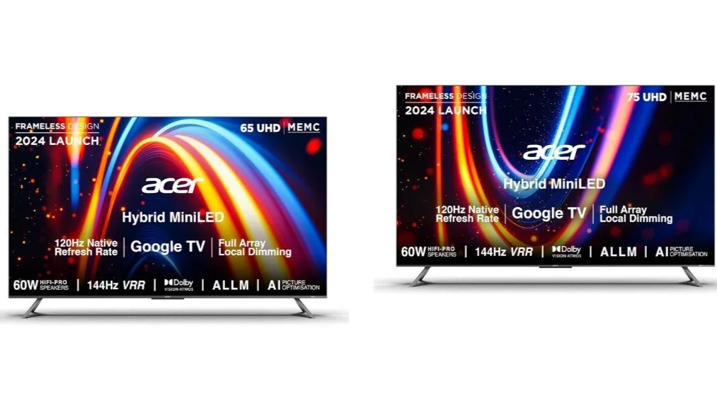 Acer M 3 1 Acer M Series Hybrid MiniLED 4K TVs Launched in India