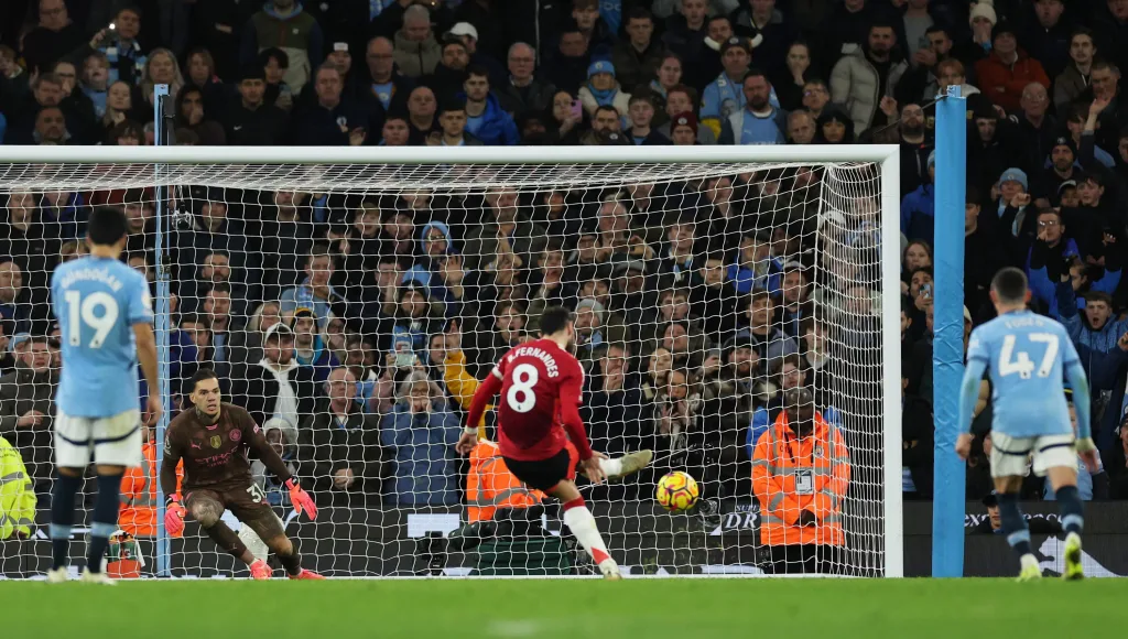 Bruno Fernandes Converting his Penalty vs City 1 Manchester Derby Tactical Analysis: How Ruben Amorim Clinched His 2nd Victory Over Pep Guardiola?