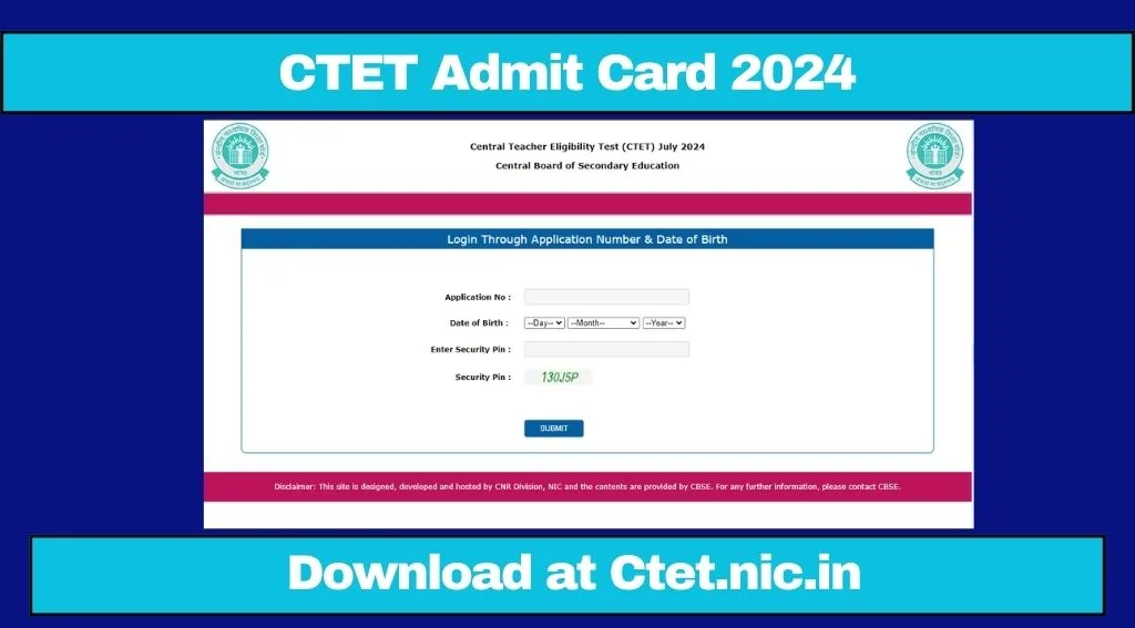 CTET Admit Card 2024