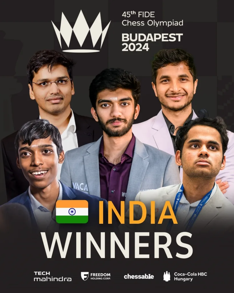 Gukesh D Praggnanandhaa R Arjun Erigaisi Vidit Gujrathi Pentala Harikrishna and Srinath Narayanan Captain India's Chess Revolution in 2024: Gukesh’s Reign, Olympiad Triumphs, and Praggnanandhaa vs Carlsen