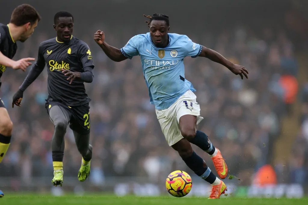 Jeremy Doku Man City Draws with Everton as Haaland Miss Penalty And Struggles Continue