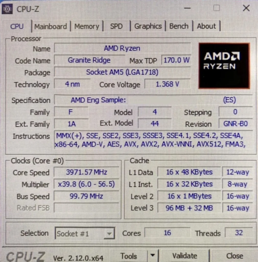 AMD Ryzen 9 9950X3D Leak: 5.6+GHz Boost Clock and 128MB L3 Cache