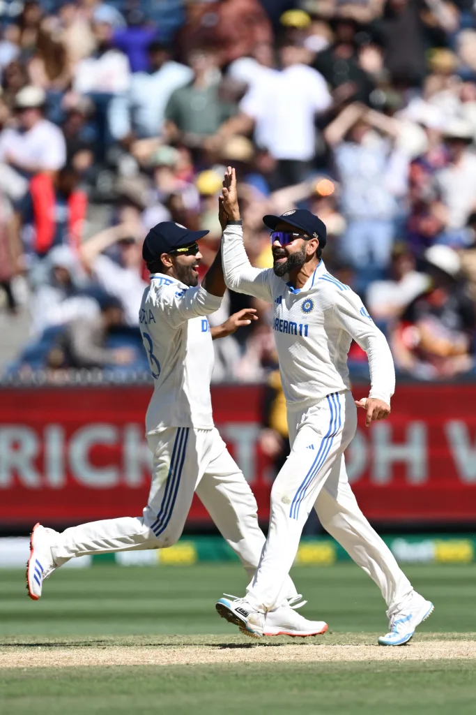 Virat Kohli and Ravindra Jadeja Australia vs India 4th Test: Day 4 Match Report as Lyon and Boland Frustrate India as Australia's Lead Surpasses 300 Following Bumrah's Middle-order Blitz