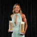 MELBOURNE, AUSTRALIA - JANUARY 31: Ellyse Perry poses with the Women’s T20 International Player of the Year and Women’s One Day International Player of the Year award during the 2024 Cricket Australia Awards at Crown Palladium on January 31, 2024 in Melbourne, Australia. (Photo by Morgan Hancock/Getty Images for Cricket Australia)