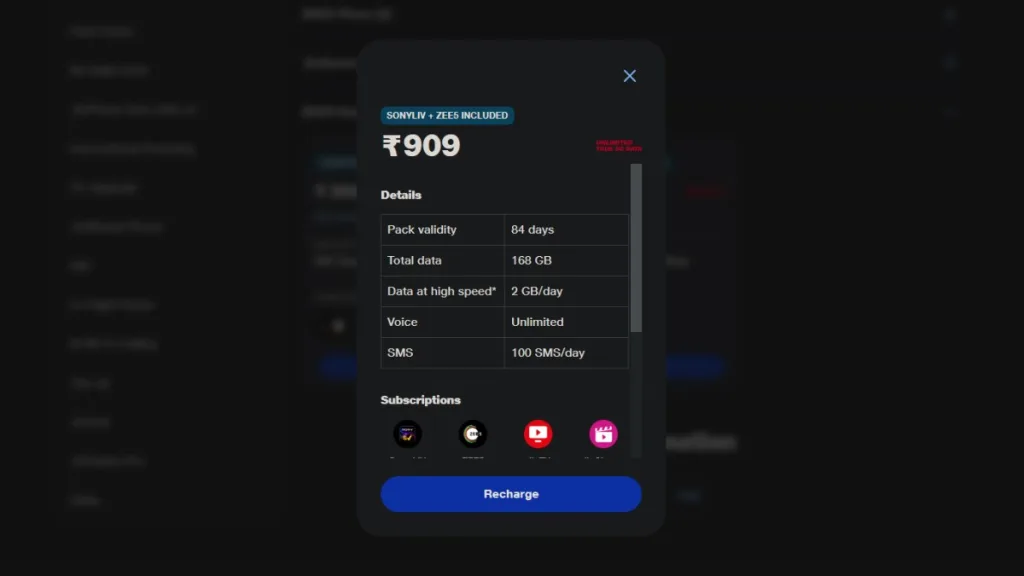 sont 2 Sonyliv and Reliance Jio Recharge Plans!