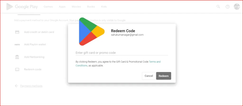 ₹10 Google Play Redeem Codes