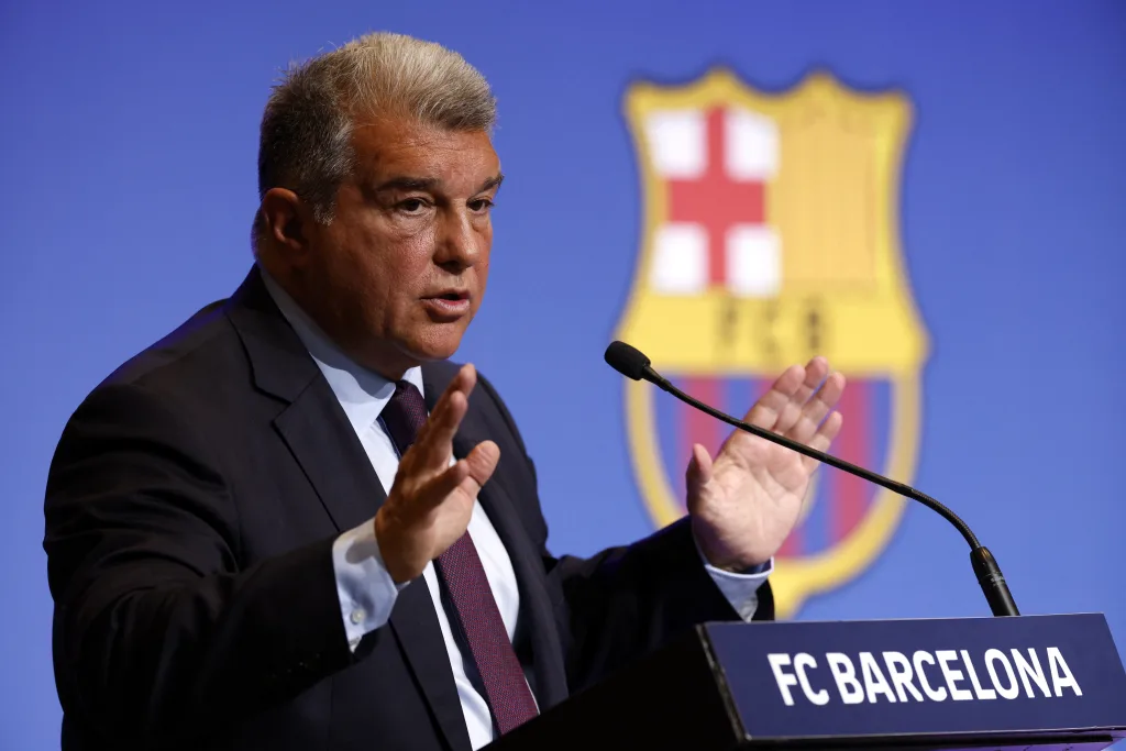 Barcelona President Joan Laporta Barcelona's Financial Turmoil: Dani Olmo Registration Crisis Could Cost Over £218 Million