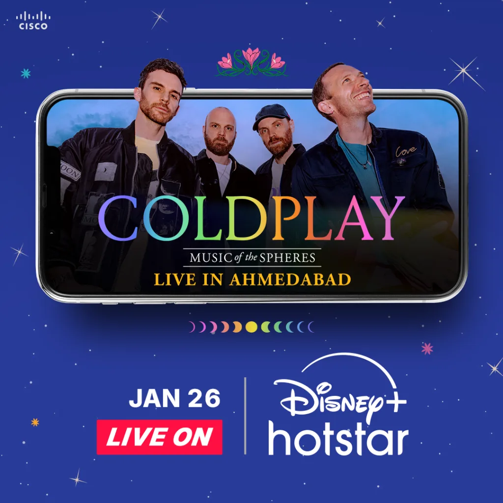 Disney+ Hotstar to Stream Coldplay Live in Ahmedabad on 26th January