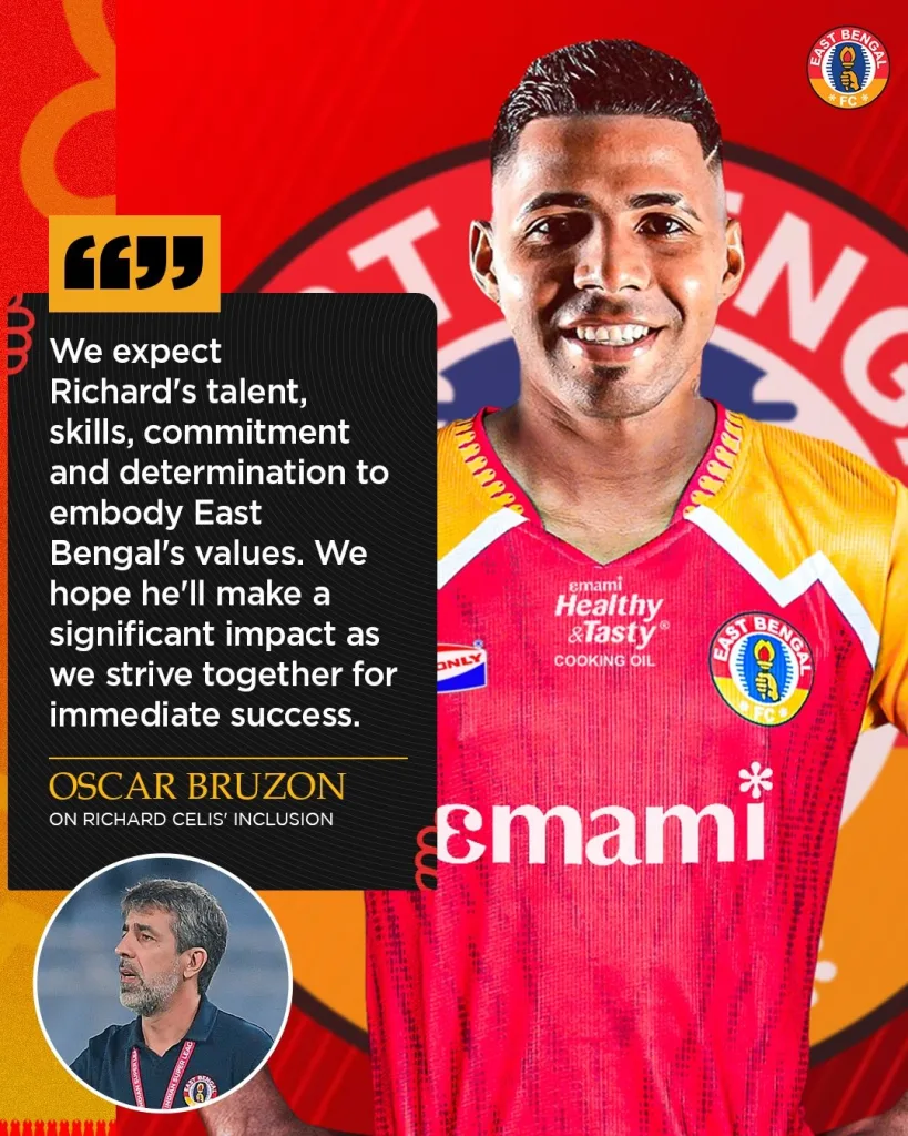 East Bengal Sign Richard Celis ISL 2024/25: East Bengal FC Strengthen Attack with The Signing of Venezuelan Forward Richard Celis Until The End of The Season