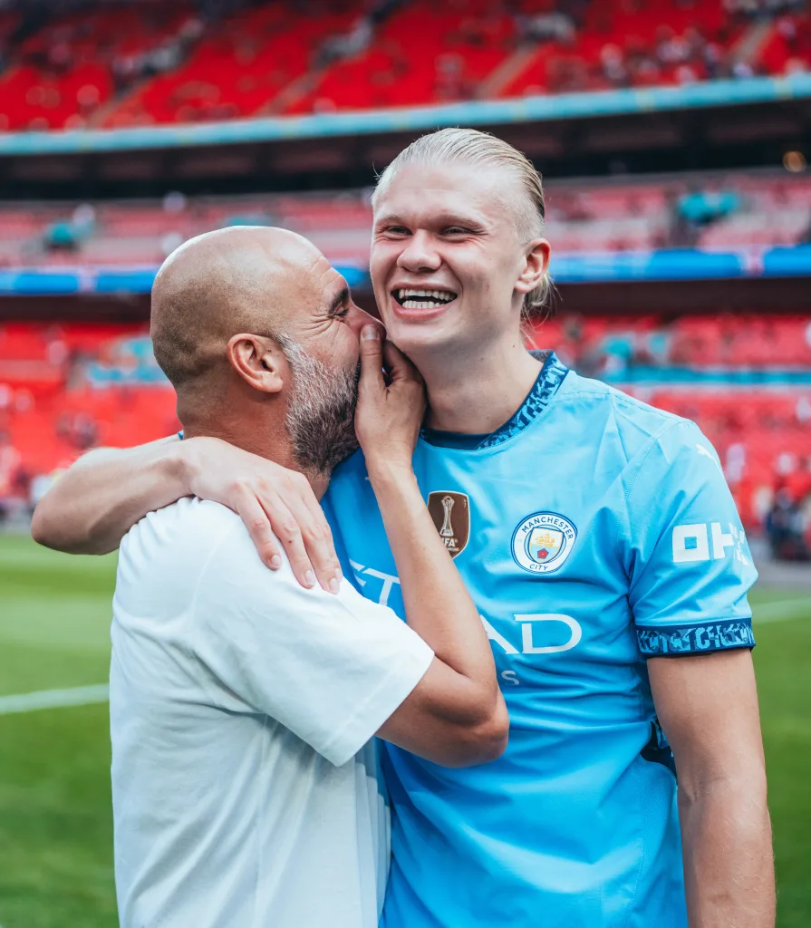 Erling Haaland and Pep Guardiola Erling Haaland Signs Record 9.5-Year Contract Extension with Manchester City