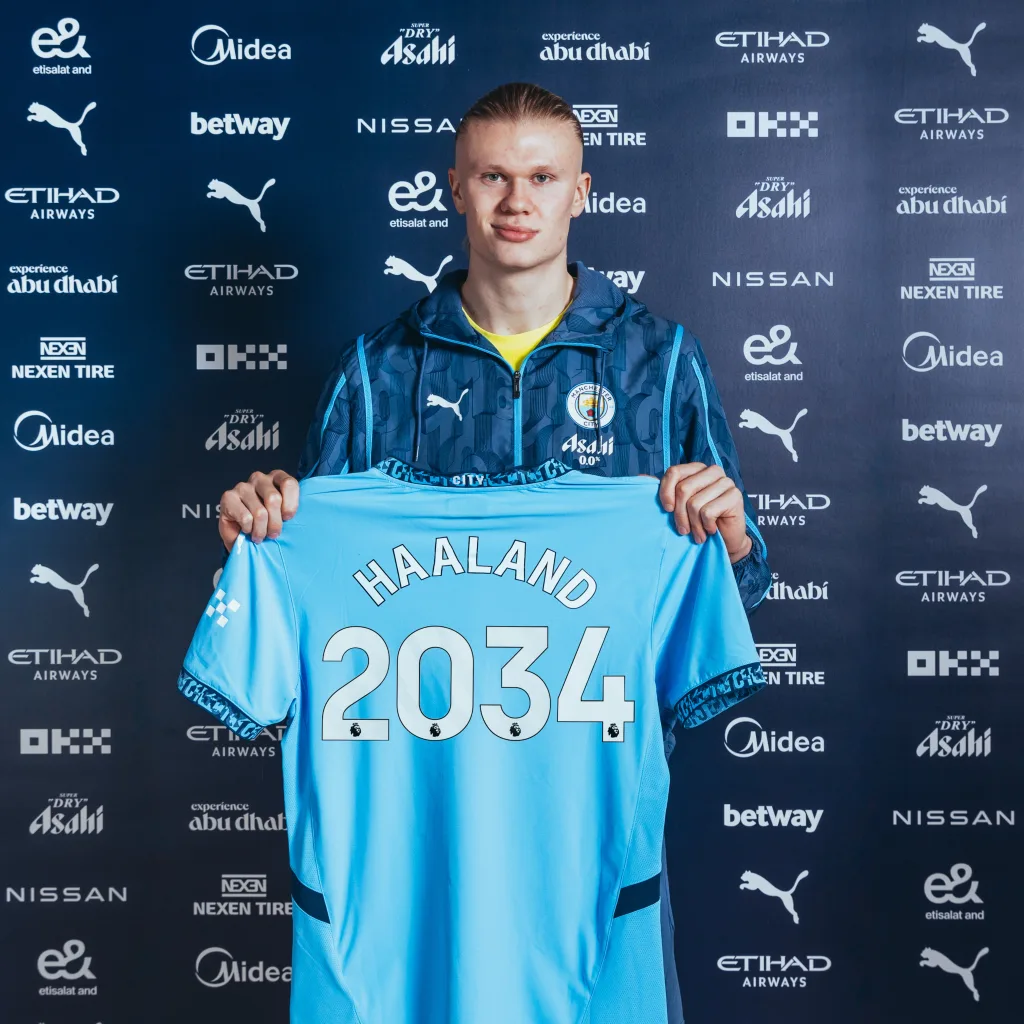 Erling Haaland signs until 2034 with Manchester City Erling Haaland Signs Record 9.5-Year Contract Extension with Manchester City