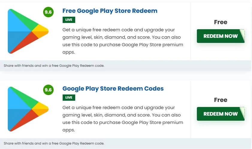 Googpl Google Play Redeem Codes for FREE Today, February 12 [₹10, 30, 100, & 800]