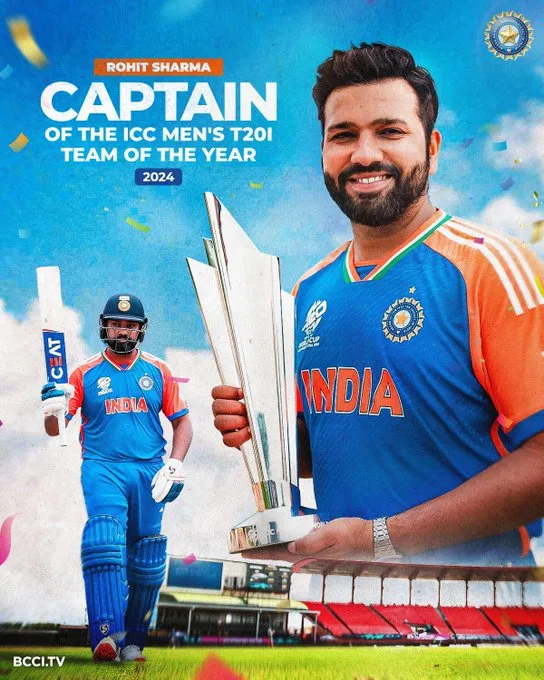 ICC T20I TEAM OF THE YEAR 2024: Rohit Leads Star Studded XI