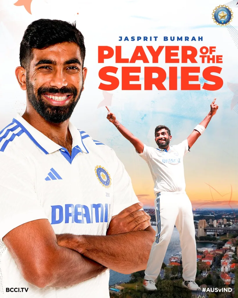 Jasprit Bumrah Was Named as The Player of The Series Australia vs India 5th Test: Day 3 Match Report As Australia Reclaim The Border-Gavaskar Trophy After 10 Years, Securing A WTC Final Clash With South Africa