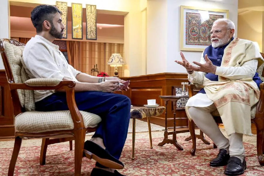 Nikhil Kamath with Narendra Modi Narendra Modi's Candid Podcast: Reflections on Loneliness, Leadership, and Vision for India