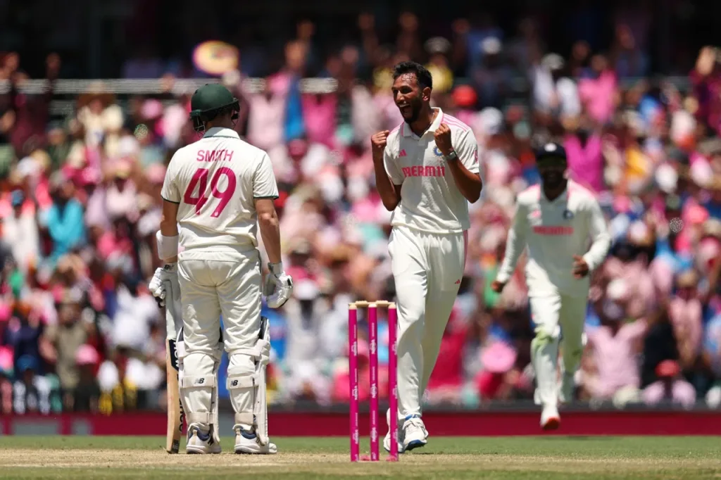 Prasidh Krishna dismisses Steven Smith Australia vs India 5th Test: Day 3 Match Report As Australia Reclaim The Border-Gavaskar Trophy After 10 Years, Securing A WTC Final Clash With South Africa