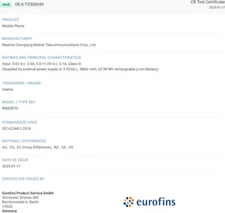 Realme P3 1 Realme P3 5G Gets Eurofins Certification; Storage and Battery Specs Revealed