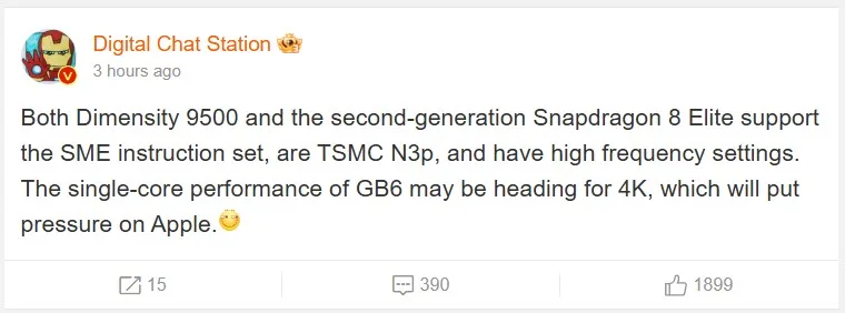 Snapdragon Dimensity 3 1 Snapdragon 8 Elite 2, Dimensity 9500 Could Match Apple M4