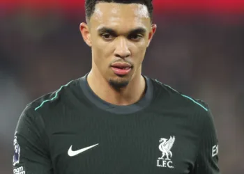 LONDON, ENGLAND - DECEMBER 29: Liverpool's Trent Alexander-Arnold during the Premier League match between West Ham United FC and Liverpool FC at London Stadium on December 29, 2024 in London, England. (Photo by Rob Newell - CameraSport via Getty Images)