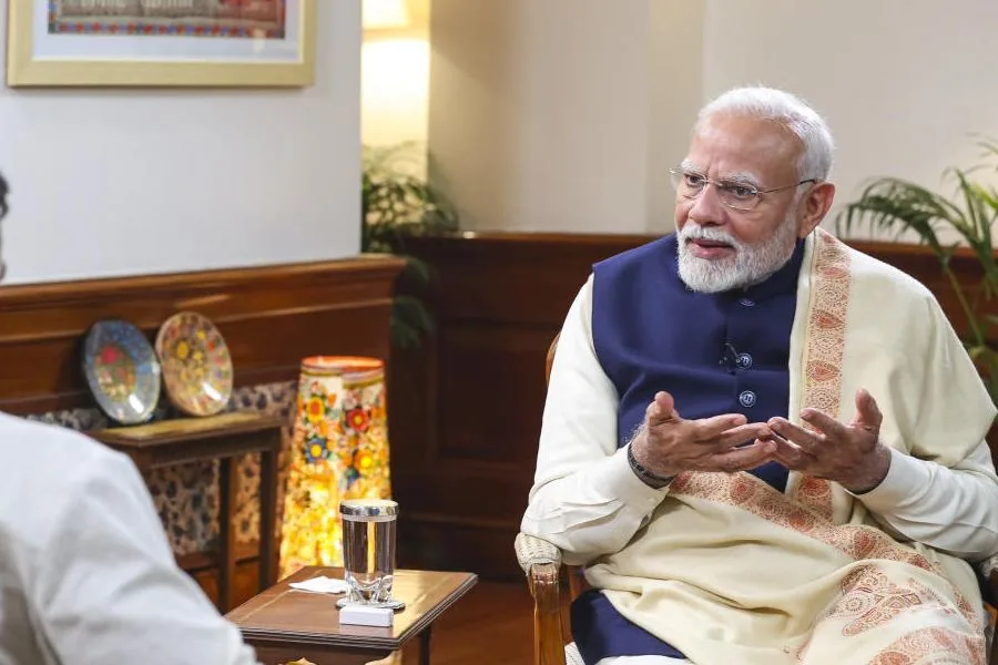 kamath with modi Narendra Modi's Candid Podcast: Reflections on Loneliness, Leadership, and Vision for India