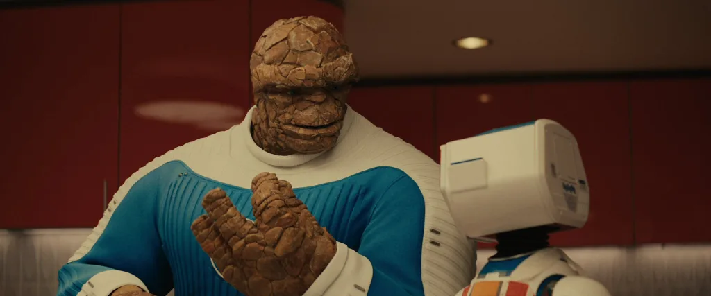 Ebon Moss Bachrach as Thing Marvel Studios Release ‘Fantastic Four’ Trailer As Pedro Pascal Leads Invisible Woman, Human Torch and the Thing in Retro MCU Debut