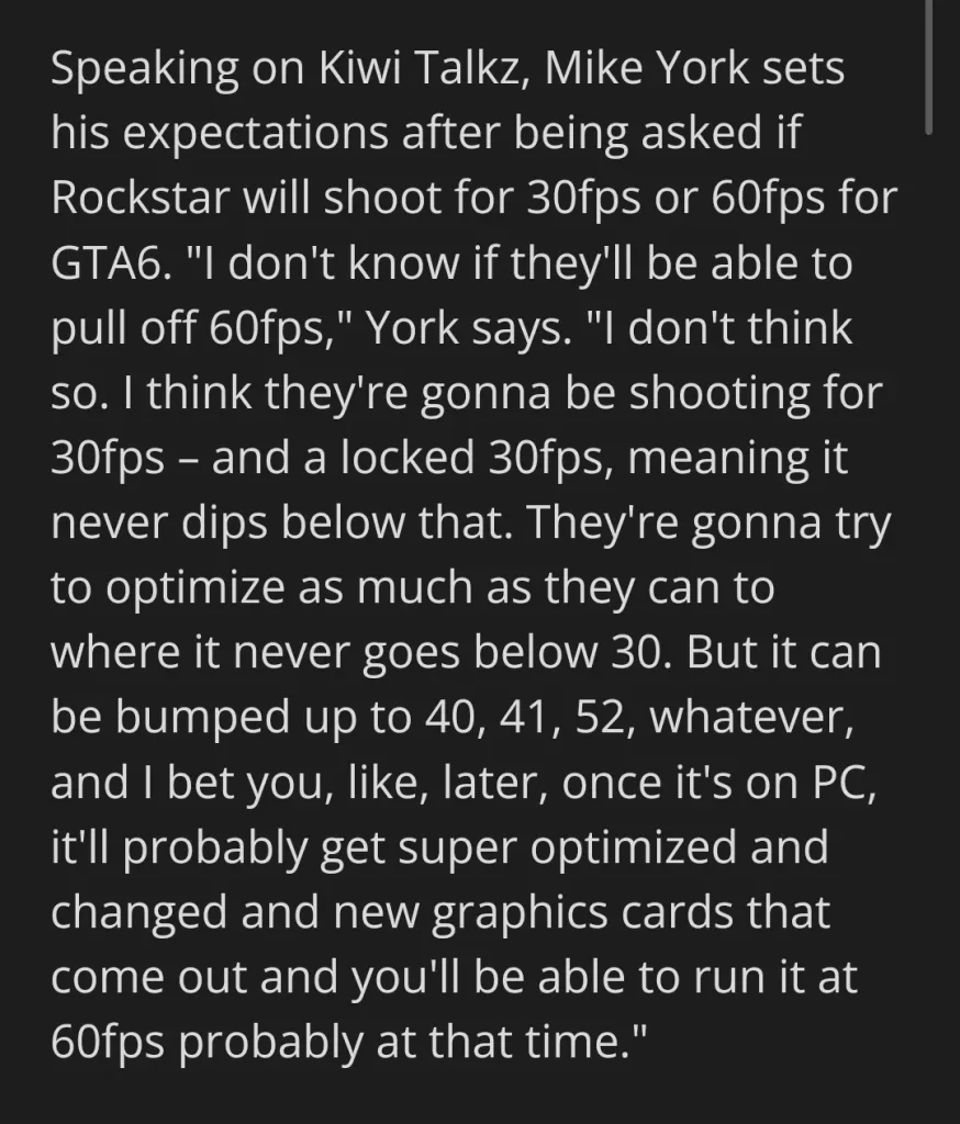 GTA 6 3 1 GTA VI Could Launch at 30 FPS, Leaked Details Surface