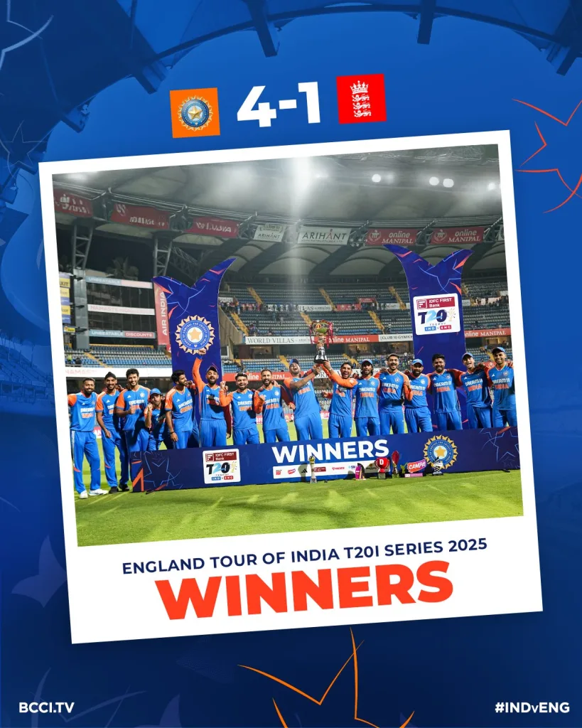 India Clinch Series 4 1 Abhishek Sharma's 37-Ball Blitz Shatters England as India Clinch Series 4-1