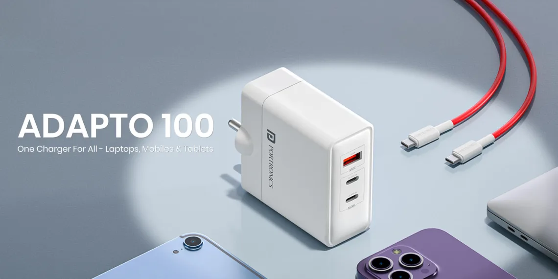Portronics Adapto 100: The Game-Changing 100W GaN Charger