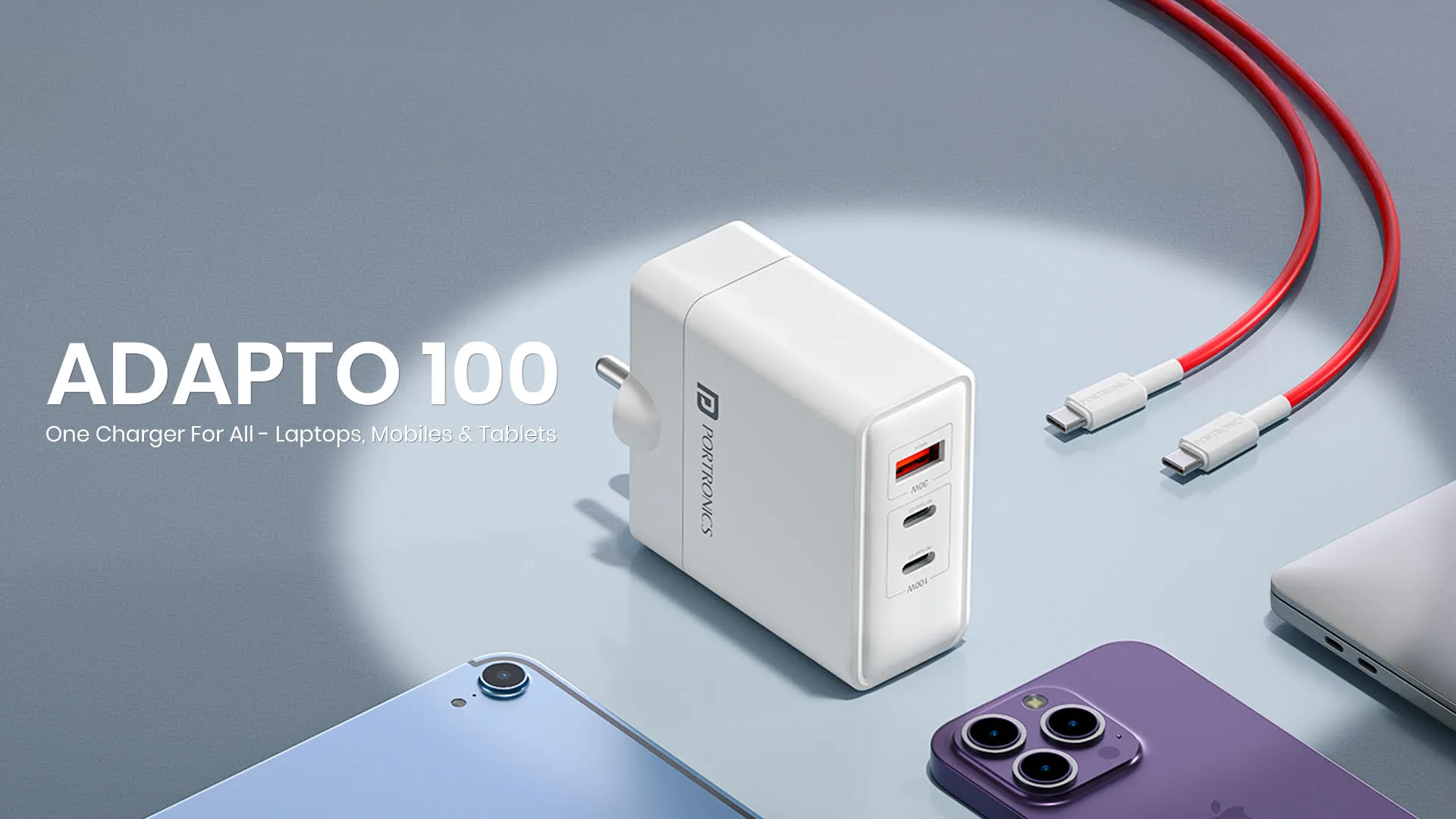 Portronics Adapto 100: The Game-Changing 100W GaN Charger