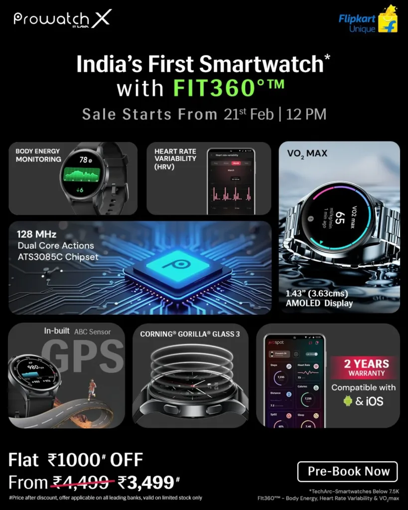 Prowatch 3 3 ProWatch X Launches in India at an Introductory Price of ₹3,499