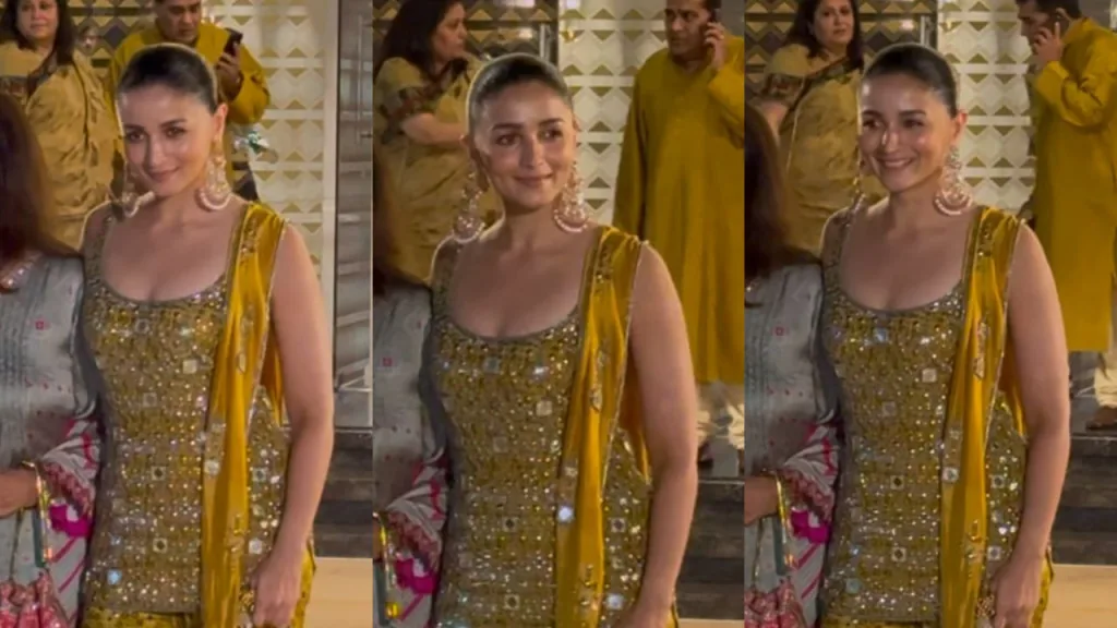 albb 2 Alia Bhatt Mehendi Magic: A Yellow Sharara That's Redefining Bollywood Glamour!