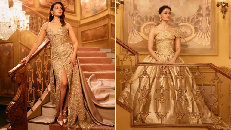 Alia Bhatt: A Modern-Day Belle in Dazzling Gold Attire