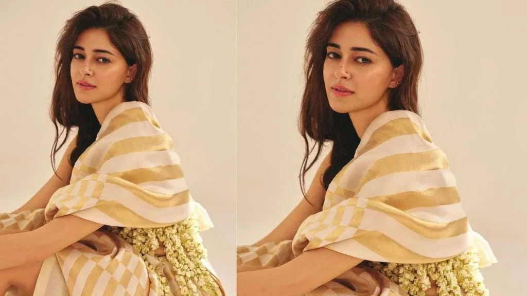 anagaj 3 Ananya Panday Gajra Blouse & Moon Veil: A Floral Dream Redefining Saree Fashion