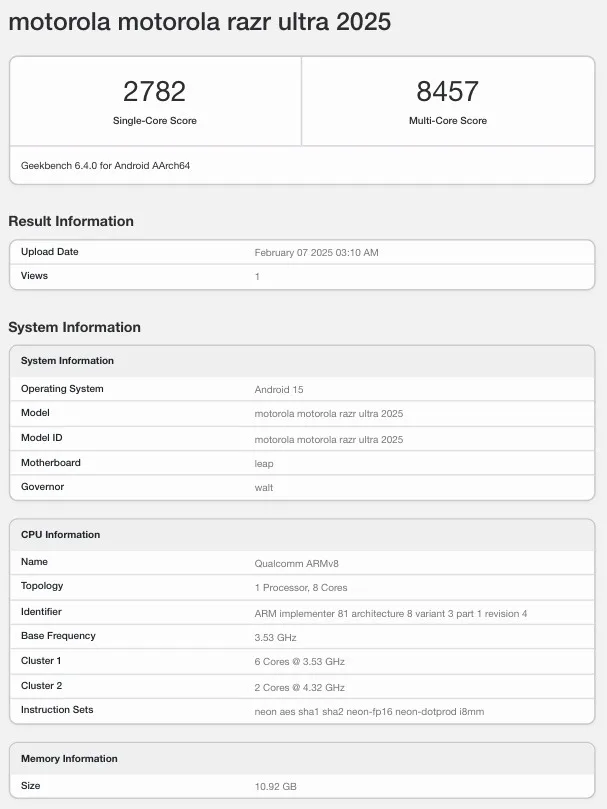 Motorola Razr Ultra 2025 Leaked on Geekbench: All We Know